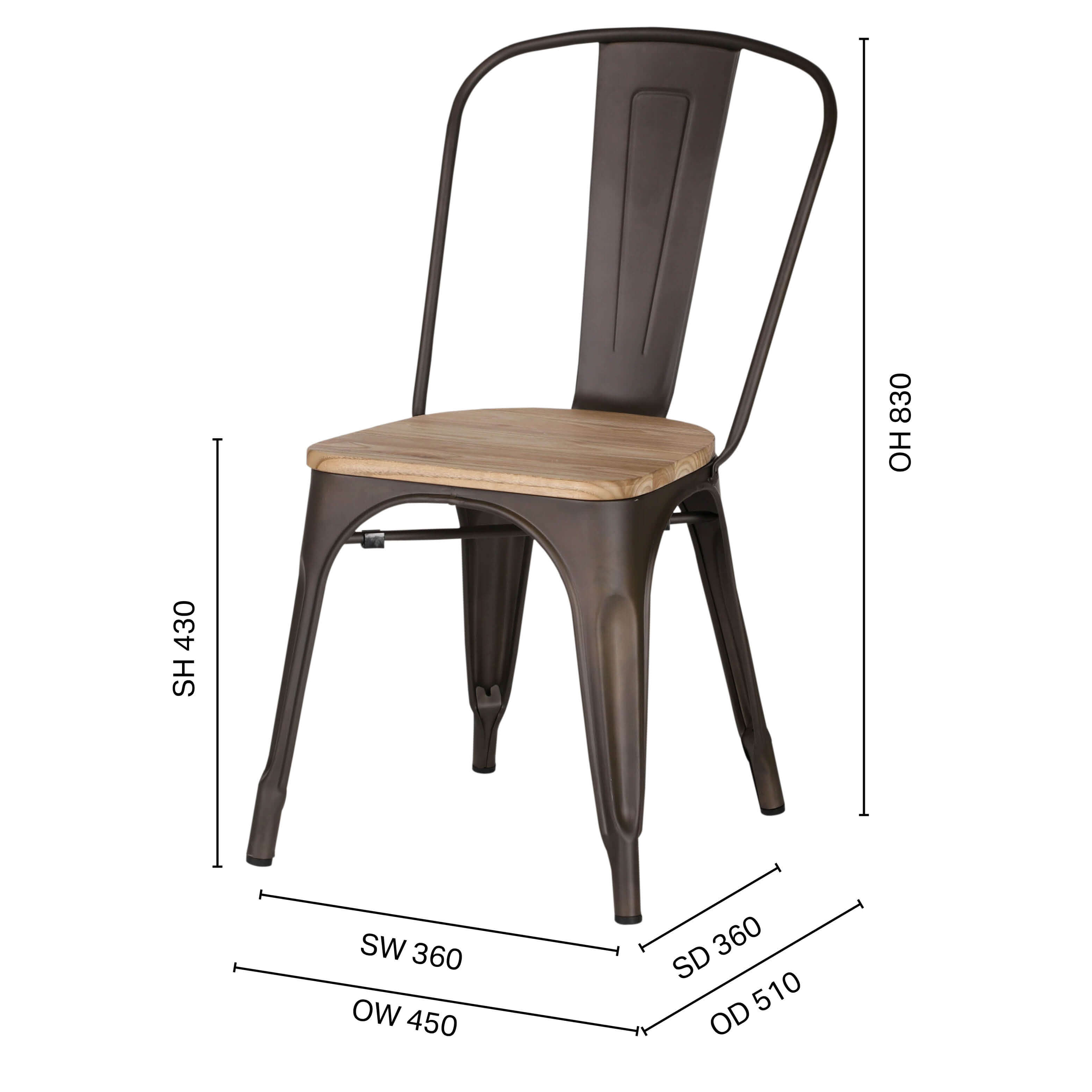Alex Side Chair - Wood Seat